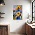 thumbnail image 3 of Elephant Stock Sunflowers In Blue Vase Wall Art - Vertical Multi Panel Canvas - Living Room Wall Decor - Floral And Botanical Multi Panel - Blue And Orange Decor By Richard Wallich - 24" x 38", 3 of 8