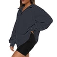 thumbnail image 6 of QASIEATN Hoodies for Graceful Women Fashion, Long Sleeve Tops Quarter Zip Pullover Drop Shoulder Sweatshirts Fall Trendy Outfits Vintage Solid Color Clothes, Womens Fall Tops, 6 of 6