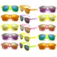 thumbnail image 1 of Gafas de sol neon estilo 80s Fsmiling UV400 con lentes espejo - Paquete de 15, 1 of 9