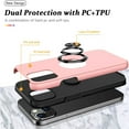 thumbnail image 6 of For Apple iPhone 16 (6.1") Hybrid Military Grade with Flat Metal Ring Stand 360° Rotation Kickstand Hard PC Back Slim Fit Phone Case Cover by Xpression - Pink, 6 of 8