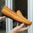 thumbnail image 3 of Men Luxury Trendy Casual Slip on Formal Loafers Men Moccasins Italian Black Male Driving Shoes Sneakers Plus Size Shoes Leather, 3 of 5