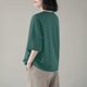 thumbnail image 5 of Camisetas de Cuello Redondo de Doble Bolsillo de Color Sólido Casual de Manga Corta de Mujer, 5 of 5
