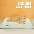 thumbnail image 3 of Self Warming Cat Bed for Indoor Cats Fluffy Self Heating Pet Pad with Removable Washable Cover Non Slip Dog Bed for Small Dogs, Beige, 24*18, 3 of 10