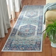 thumbnail image 2 of SAFAVIEH Phoenix Damian Medallion Runner Rug, Ivory/Blue, 2'2" x 8', 2 of 8