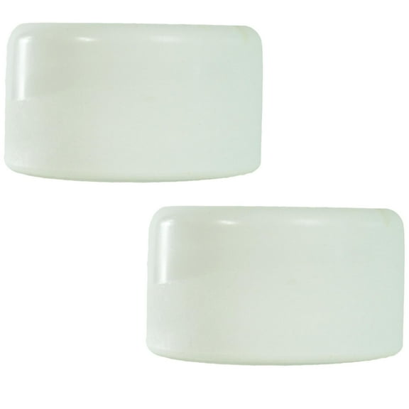Set of 2 Smooth White Swimming Pool Ladder Bumper Cap Plugs 2.25"