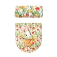 thumbnail image 5 of HELLHERO Rabbit in Basket with Tulips Toilet Lid Cover Set Machine Washable for Gift Dust-Proof Toilet Seat Cover Replacement, 5 of 8