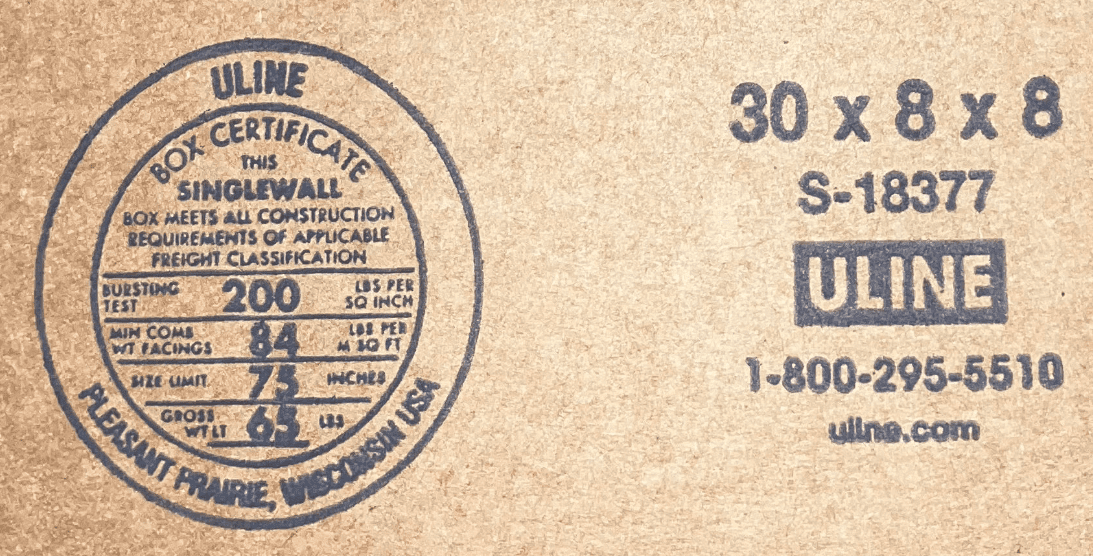 30x8x8 (200 lb strength) | SINGLE BOX | LONG