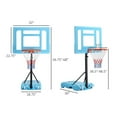 thumbnail image 2 of Poolside Basketball Hoop Stand, 36.5"-.5" Height Adjustable Portable Hoop System w/ Clear Backboard & Fillable Base for Whole Family, Blue, Black, Red, 2 of 4