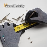 DEXFIT FN331 Grey Work Gloves (Nitrile-Coated, Medium) - 3 Pairs