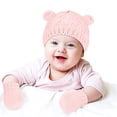 thumbnail image 4 of Gorros y guantes de otoño e invierno, trajes con orejas pequeñas y bonitas, gorros para bebés masculinos y femeninos, 4 of 5