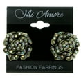 thumbnail image 2 of Gold-Tone & Multi Colored Metal Stud-Earrings With Crystal Accents LQE278, 2 of 2