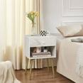 thumbnail image 3 of VECELO Set of 2 Nightstand with Drawer, Mid-Century Side End Table/Bedside Table for Bedroom, Living Room, Sofa Couch, White, 3 of 10