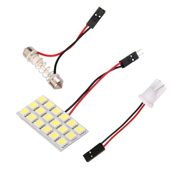 T10 5050 18-SMD LED Panel Car Interior Light Bulb Dome Light Adapter- White
