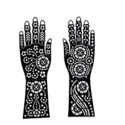 Floral Mehndi Hand Stickers, Traditional Henna Tattoo Design Sheet for Wedding, Festival & Hand Decoration | Easy Apply Temporary Body Art