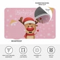 thumbnail image 4 of Merry Christmas Doormat Outdoor Entrance 18"x30", Pink Winter Xmas Hat Deer Snowflake Absorb Moisture Dirt Door Mats, Non-Slip Rubber Backing Floor Mats Indoor, Low-Profile Front Door Rugs, 4 of 9