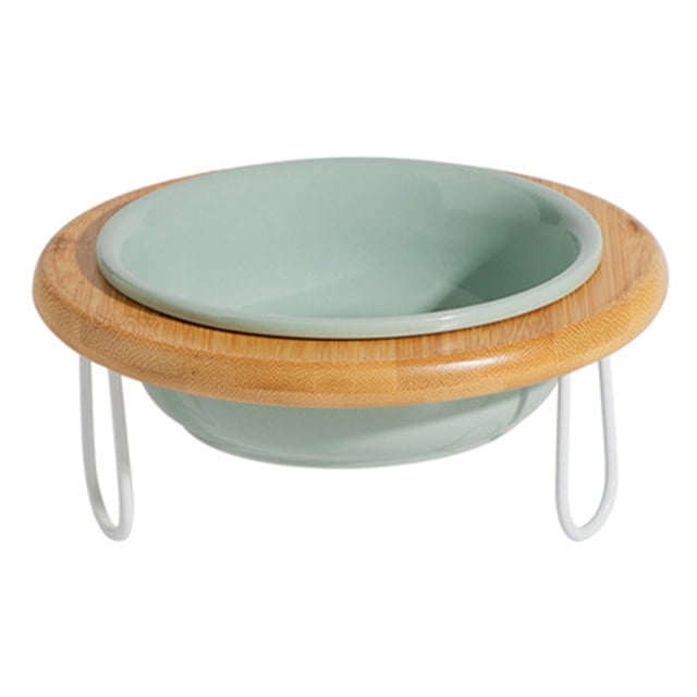 Cuenco de cerámica para gatos, base alta, cuenco para perros, protección de la columna cervical, altura ajustable