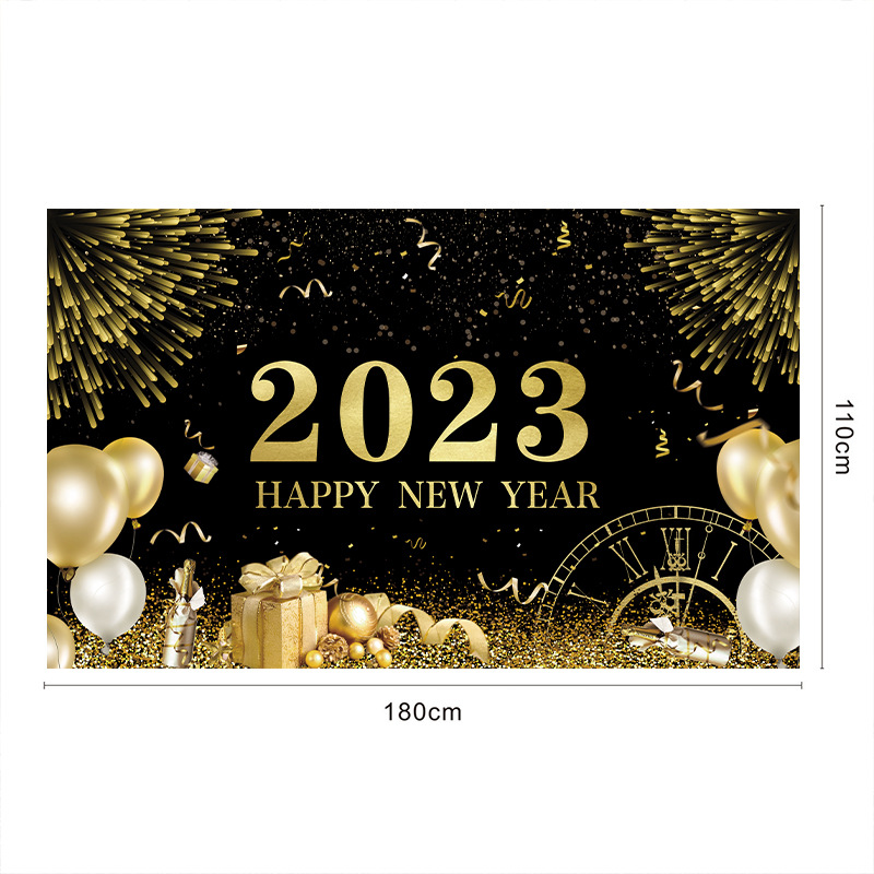 Happy New Year 2023 Banner Backdrop Decorations New Year's Eve Background  Banner, Fireworks Happy New Year Decorations 