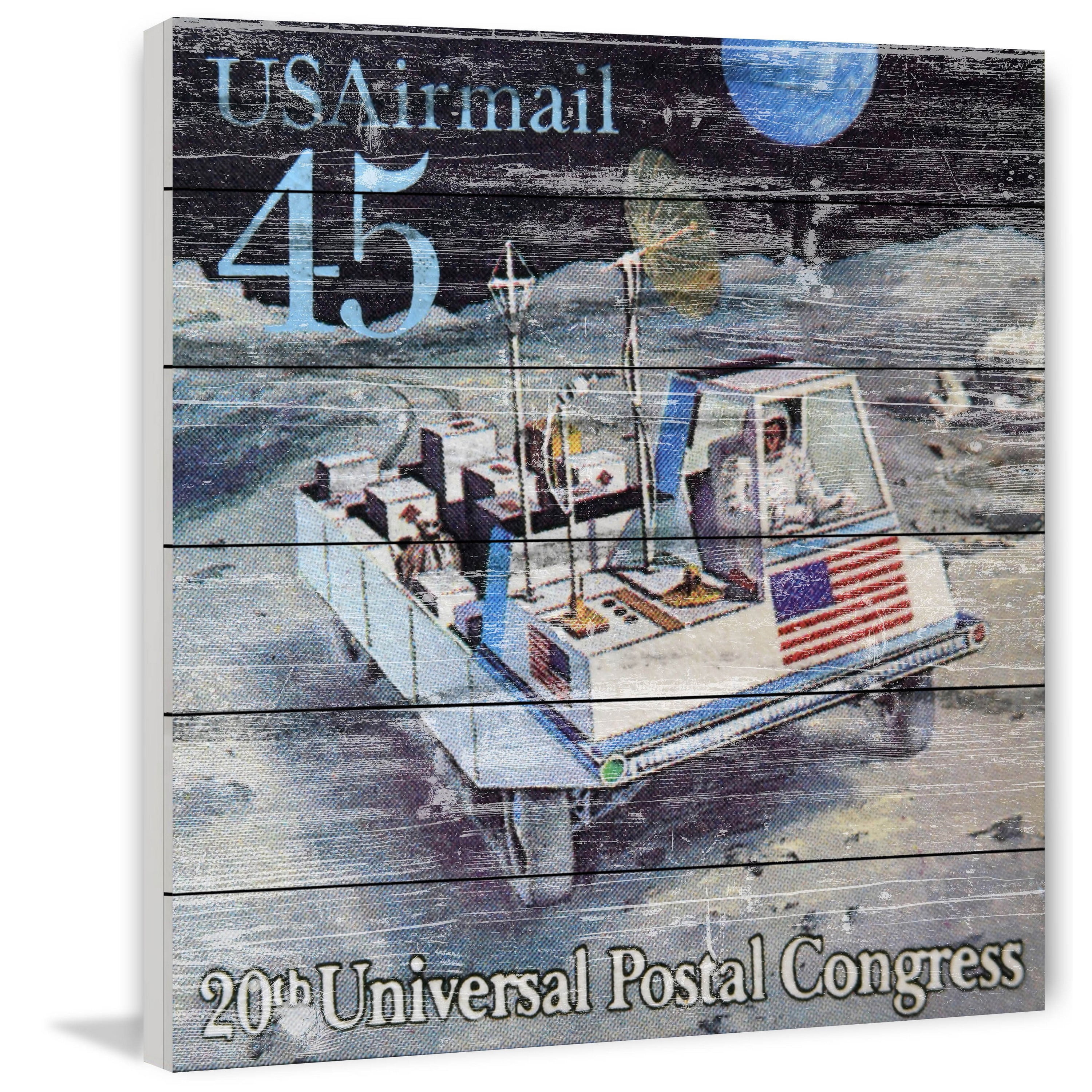 Marmont Hill ''Lunar Rover Stamp'' Graphic Art on Wood