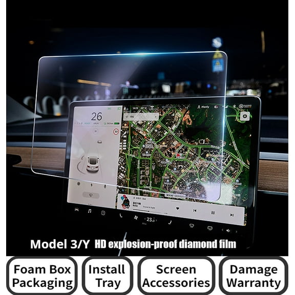 Touch Screen Protector for Tesla Model 3 Y 15 Inch Center Control Screen Glass Film Tempered Glass Navigation Protection