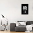 thumbnail image 3 of HFDF Wolf Pictures Wall Art Modern Black and White Animals Posters Wild Animal Wolf Pictures Canvas Prints Artwork Living Room Classroom Home Office Decor Ready to Hang- 12x16inch Framed, 3 of 6