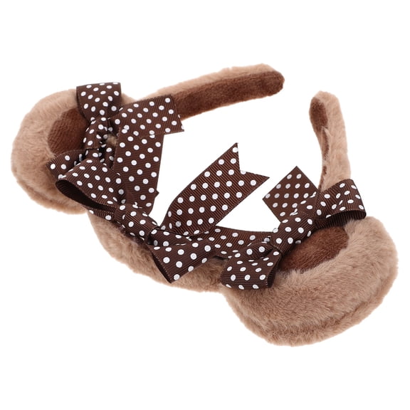 Luxshiny Cute Brown Animal Ears Hairband Plush Headband for Cosplay and Festivals
