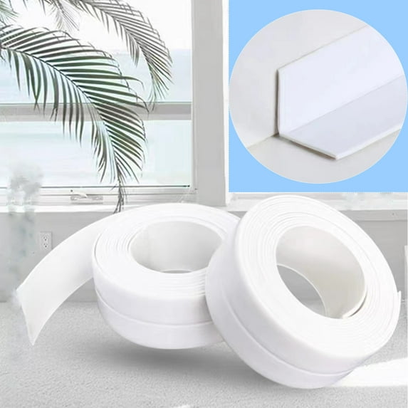 Sealing Strip, 1.5 "x 10.5" PVC Self-adhesive Tape, Sealing Waterproof Silicone Tape, Suitable for Bathroom, Bathtub, Kitchen, Toilet Wall and Window