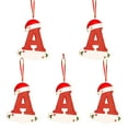 thumbnail image 2 of Agiferg Noël Petit Chapeau Rouge Lettre Pendentif DIY Nom Inscriptible 26 Lettre Pendentif 5PCS, 2 of 5