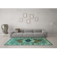 thumbnail image 3 of Ahgly Company Machine Washable Indoor Rectangle Persian Turquoise Blue Traditional Area Rugs, 2' x 4', 3 of 4