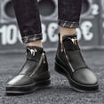 thumbnail image 6 of High-top Double-zipper Sports Casual Sneakers, Trendy British-style Versatile Casual Shoes, 6 of 9