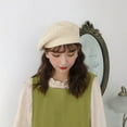 thumbnail image 2 of CoCopeanut Topi Baret Wanita Musim Semi Musim Gugur Bahasa Perancis Topi Perempuan Warna Solid Fashion Musim Gugur Musim Dingin Topi Baret untuk Wanita Topi Datar Topi merasa Baret, 2 of 6