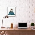 thumbnail image 2 of Stupell Industries Fashion Designer Makeup Bookstack Blue Watercolor Framed Wall Art by Amanda Greenwood, 2 of 8