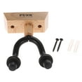 thumbnail image 4 of Guitar Wall Mount Hanger Metal Rack Hook W/ Rubber Sheath Wooden Base for Guitar Bass Violin Mandolin Ukulele Instrument Easy to Install, 4 of 7