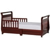 Dream On Me Sleigh Storage Toddler Bed in Cherry