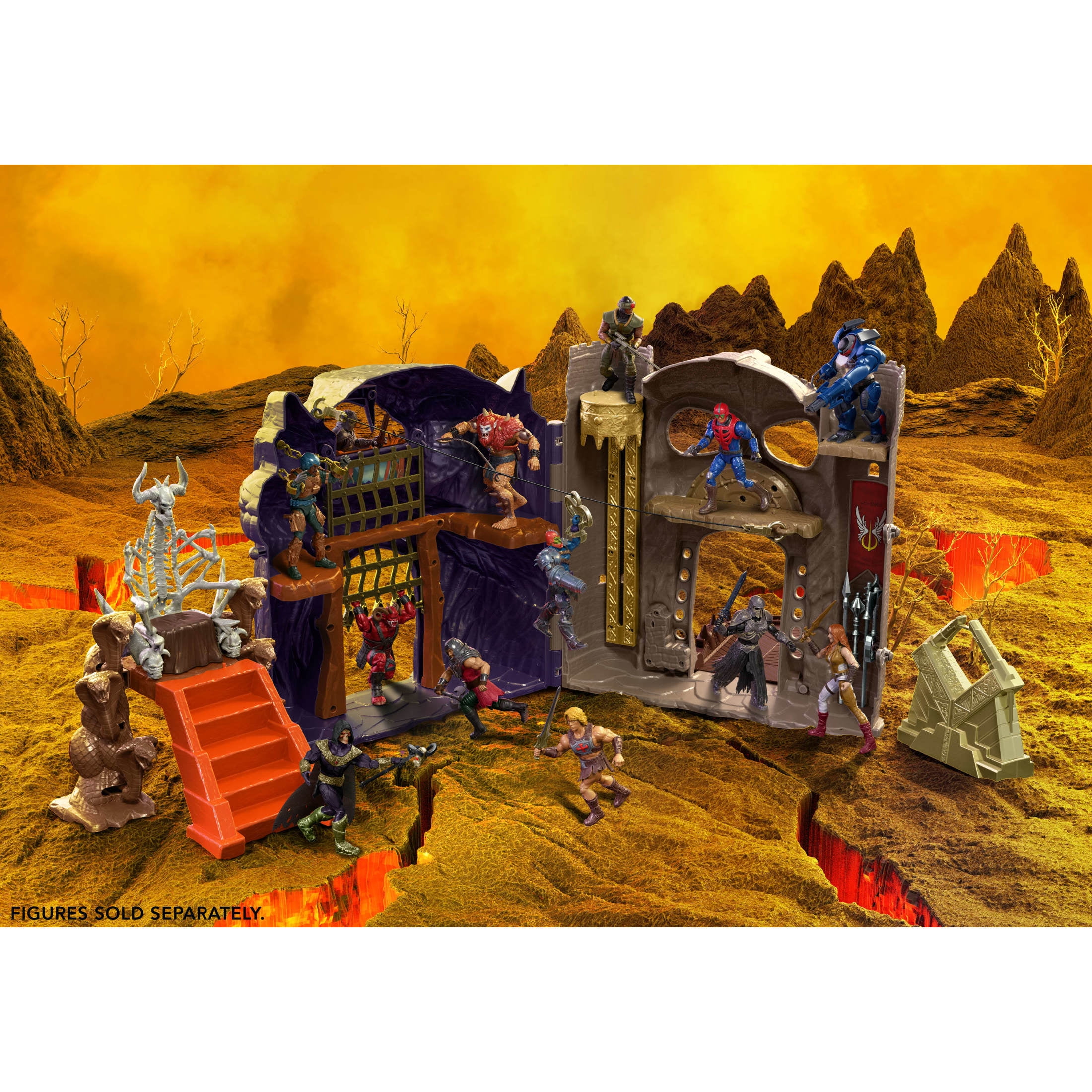 Masters of the Universe Battle for Eternia Playset, Castle Grayskull, Snake Mountain & Skeletor