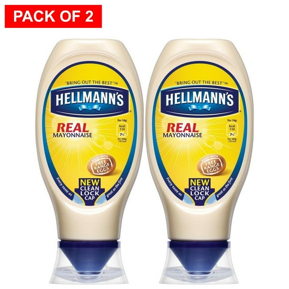Hellmann's Real Squeezy Mayonnaise - 430ml - Pack of 2 (430ml Pack of 2 OFFER)