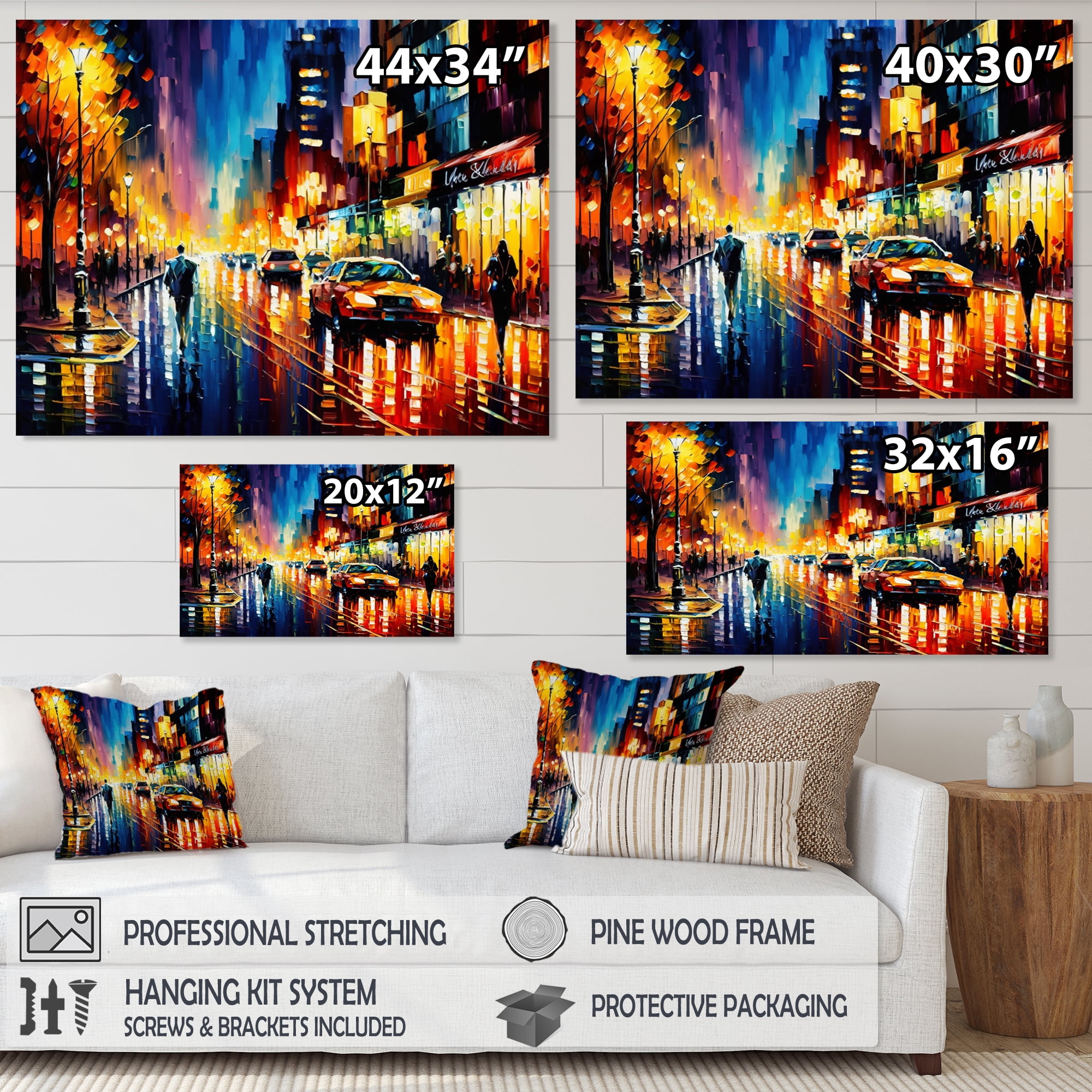 Designart Colorful Manhattan Time Square II Canvas Wall Art