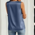 thumbnail image 6 of Atogsazn Women's Silk Satin Tank Tops Casual V Neck Sleeveless Bussiness Work Blouse Summer Shirt Vest Tops Navy XXL Fashion, 6 of 9