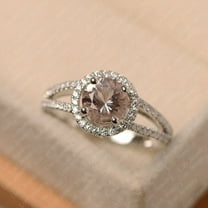 NaturalPeach Morganite Ring, 956 Sterling Silver Gold Plated Ring, Gift for Her, Gemstone Ring, Birthstone Rings for Women, Gift For Her