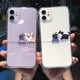 thumbnail image 2 of Bonita funda de teléfono con dibujos de animales, perros, gatos y cerdos para iPhone 14 11 13 Pro MAX XS XR X 12 Mini 7 8 Plus, funda transparente de TPU suave a prueba de golpes Tan Jianjun unisex, 2 of 2