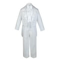 thumbnail image 3 of 6pc Infant Toddler & Boy Baptism Easter Formal White Tuxedo Suit  Stole Sm to 20, 3 of 6