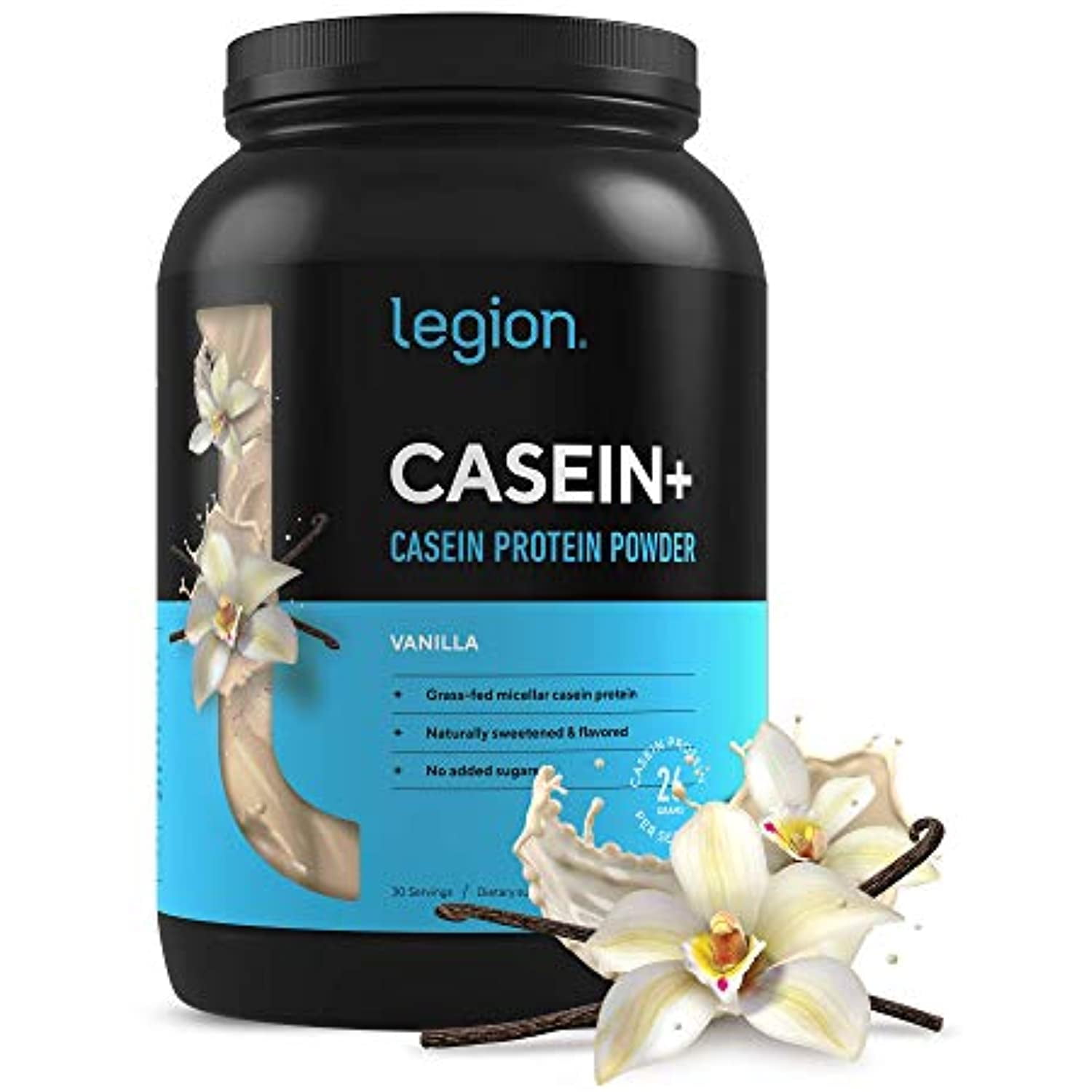 "Legion Casein+ Micellar Casein Protein Powder, French Vanilla, 30