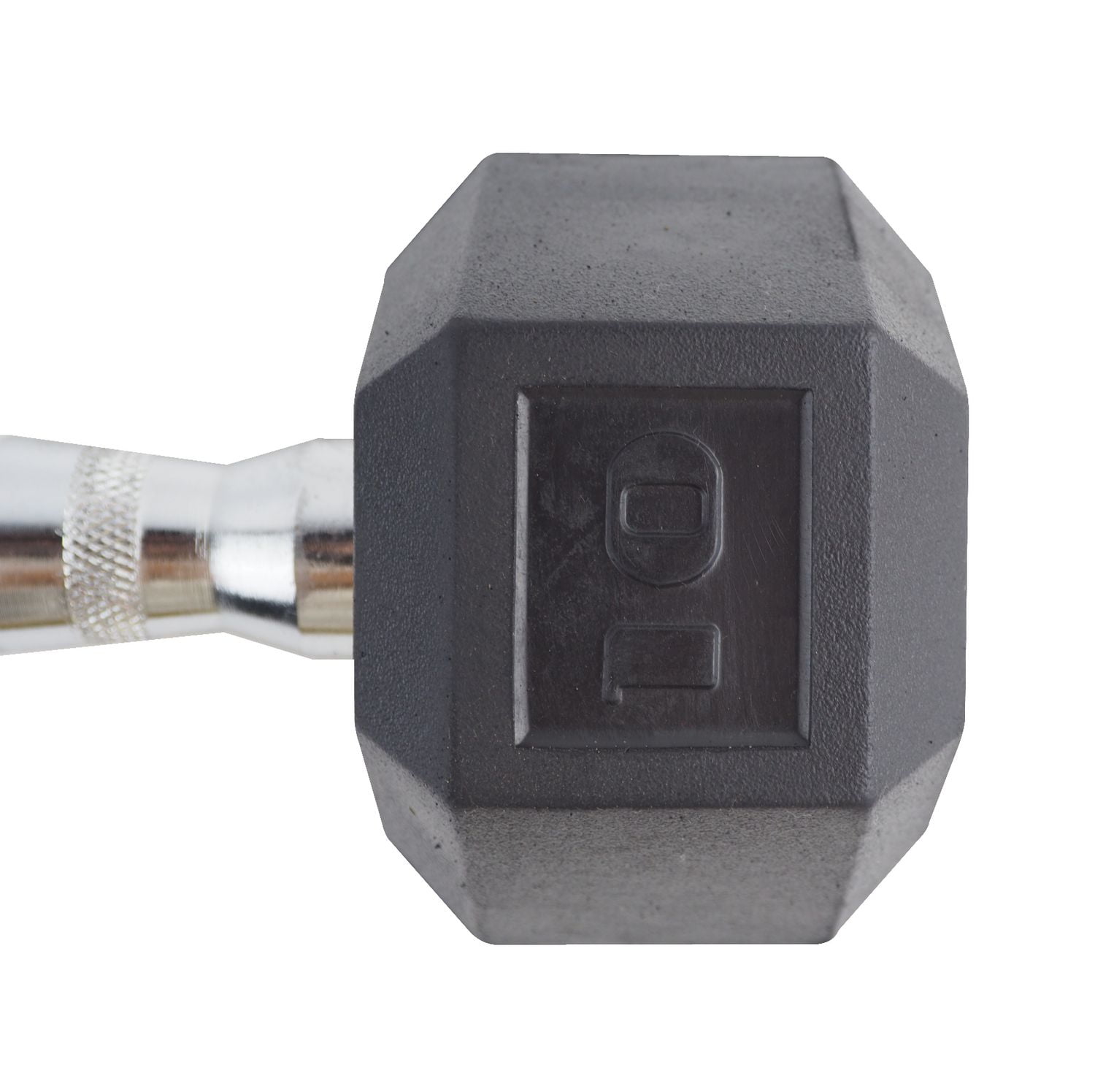 GoZone Rubber-Coated Hex Dumbbell – Black/Chrome, No-roll design