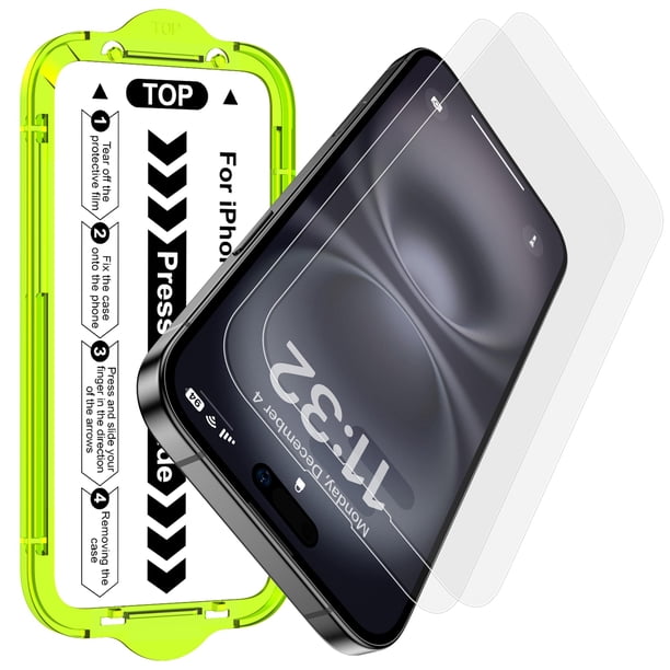 Protector de Pantalla de Vidrio Mate Esanik para iPhone 16/15, Paquete de 2