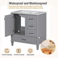 thumbnail image 4 of Bathroom Vanity with Sink, 30 inch Bathroom Vanity with Sink, Bathroom Sink Vanity with 3 Drawers and Cabinet, Built-in Soft Closing Door, Freestanding Bathroom Vanity Cabinet for Bathroom, Grey, 4 of 8