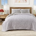 thumbnail image 5 of Floral Quilt Set - Lightweight, Soft, All-Season - 2-Piece Reversible Floral Bedding Set (Twin / Twin XL, Neutral Vines), 5 of 6
