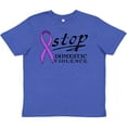 thumbnail image 3 of Inktastic Stop Domestic Violence-purple Ribbon Youth T-Shirt, 3 of 5