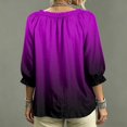 thumbnail image 4 of Women Blouse Tops V Neck 3/4 Sleeve Lightweight Shirts 3/4 Sleeve V Neck Peasant Top Abstract Geometric Print Flowy Summer Ruffe Shirt, 4 of 5