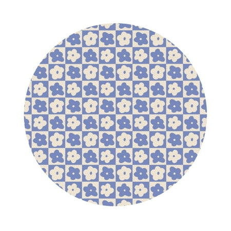 

Matuu Plaid Flowers for Cup Coasters Set of 6 Leather Coasters Desk Coasters for Office Measures 4” x 4” Round Shape