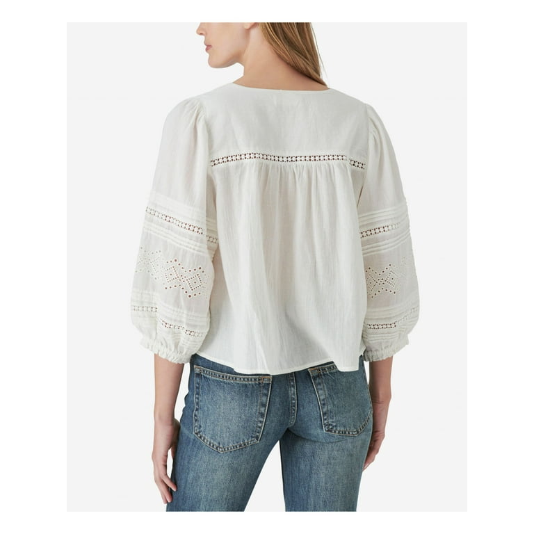 Lucky brand white eyelet top 2025