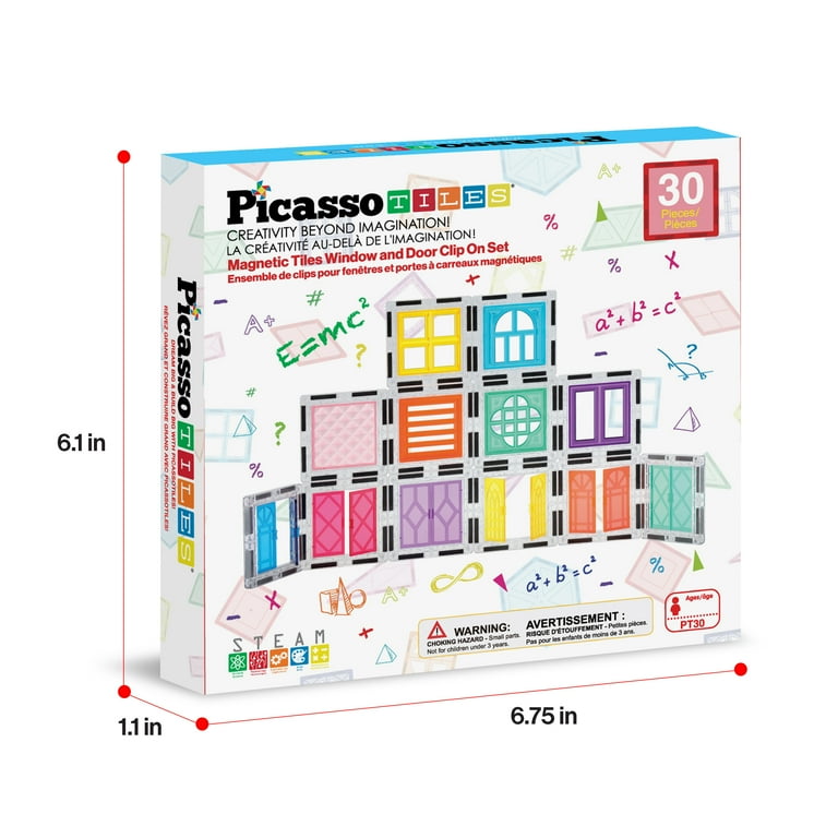 PICASSO TILES, Window & Door Magnetic Blocks, 30 pcs STEM